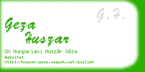 geza huszar business card