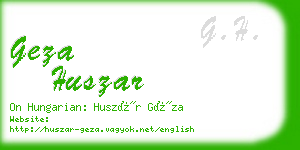 geza huszar business card